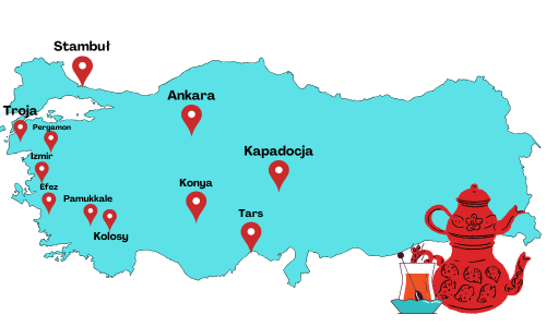 Turcja Mapa pielgrzymka